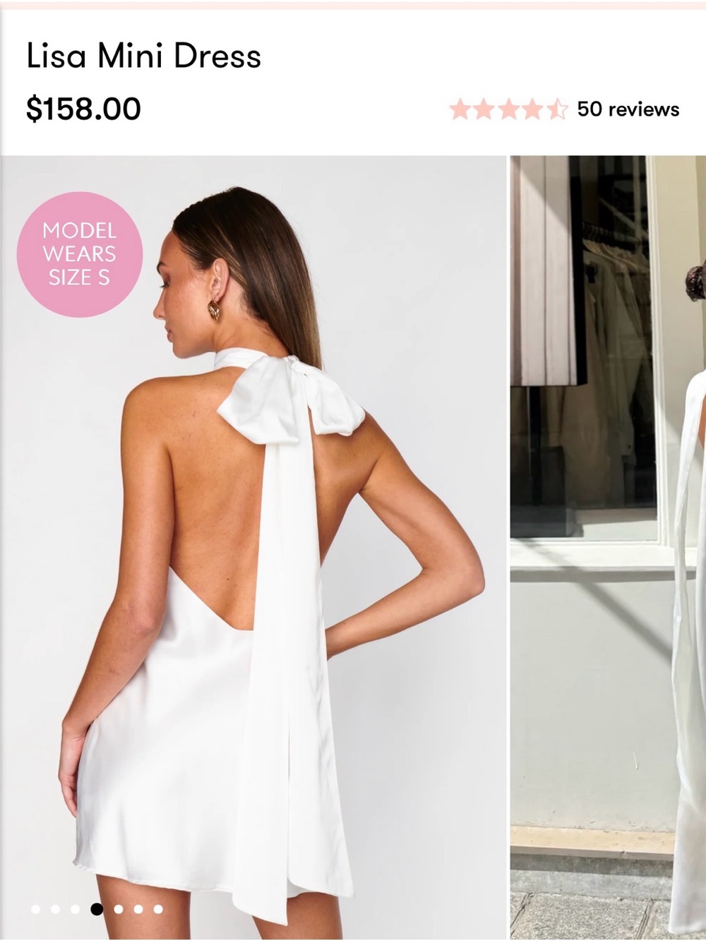 Show Me Your MuMu White Lisa Mini Tie-Neck Dress - Picture 2 of 5